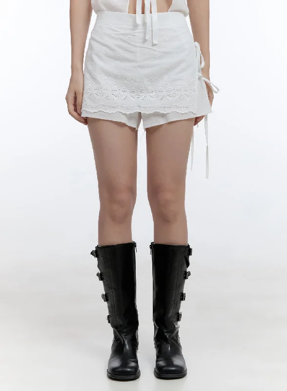 Clearance Sale Lace Wrap Cotton Shorts CG414