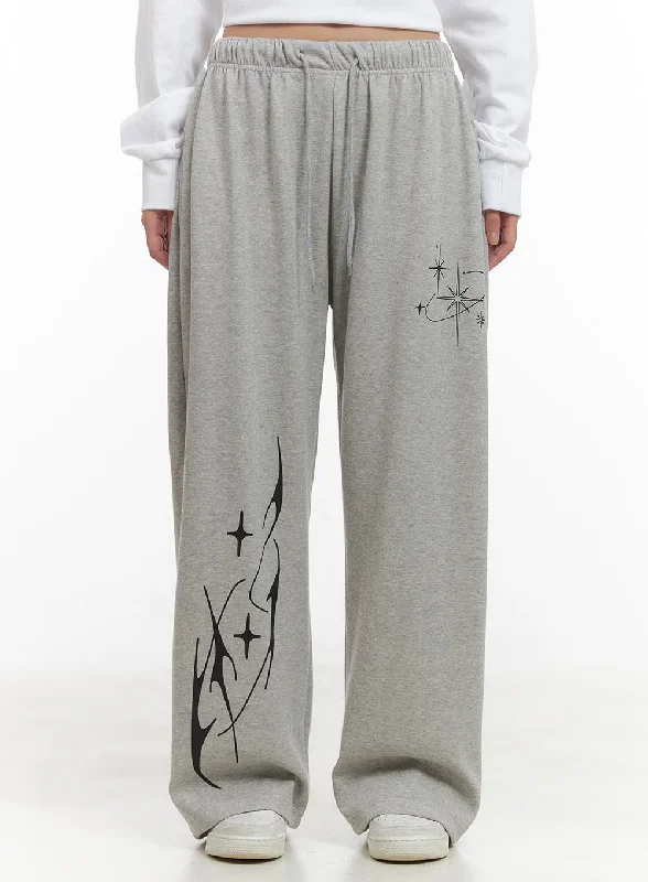 Weekend Extravaganza: Shop Now Cozy Banded Graphic Sweatpants CG423