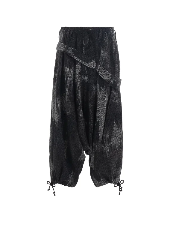 Limited Time CAMOUFLAGE TWEED BELTED BALLOON SAROUEL PANTS