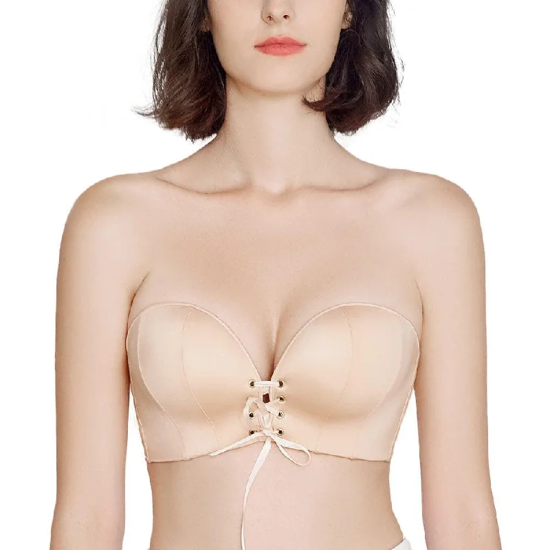 "Add Two Cups" Strapless Push Up Bandeau Bra