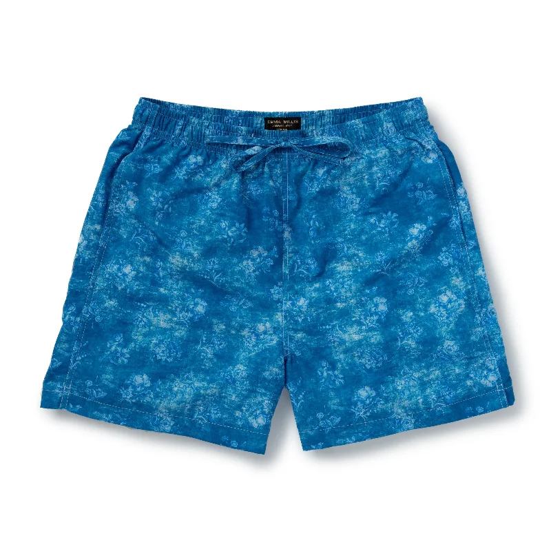 Blue Flowers Swimming Trunks