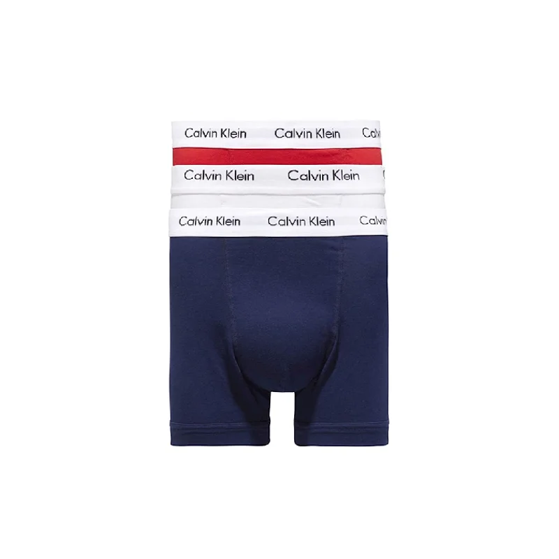 Calvin Klein Modern Cotton Stretch 3 Pack Navy/White/Red Trunks