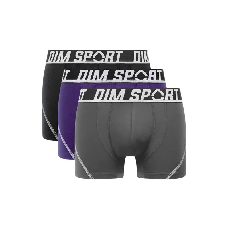 Dim Pack Of 3 Men'S Purple Dim Sport Thermo-Regulating Microfibre Boxers