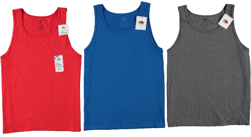 Fruit of the Loom Men's Tank Tops, Cotton, Assorted Colors and Sizes