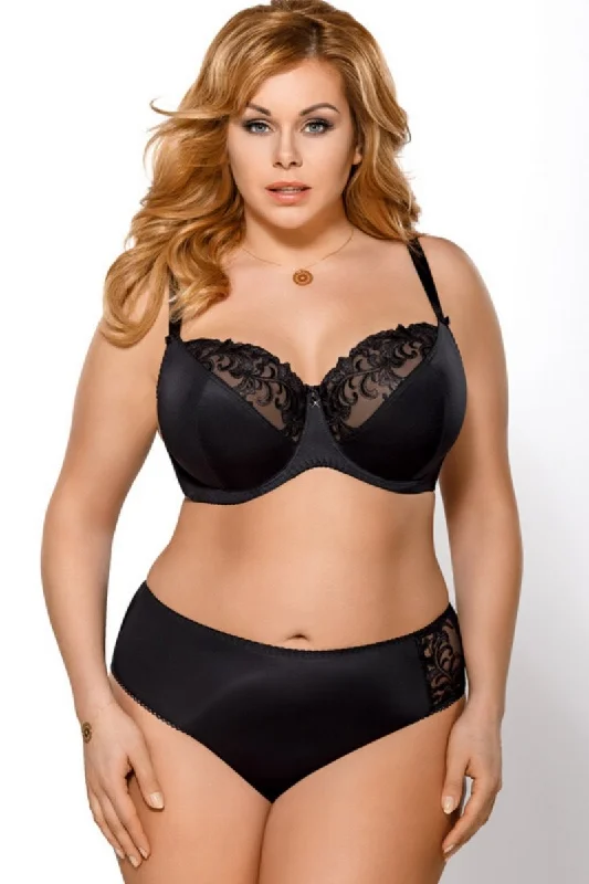 BLACK UNLINED LACE BRA VICTORIA UNDERWIRE SOFT