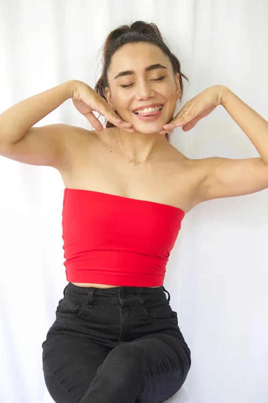 Libi red Tube Top 