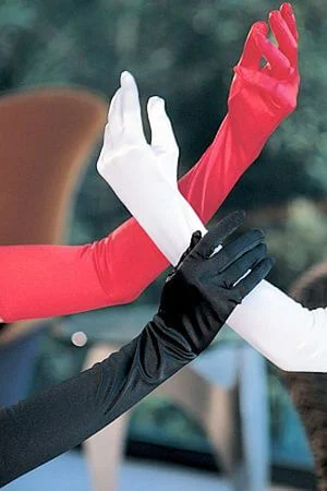 Long Satin Spandex Gloves