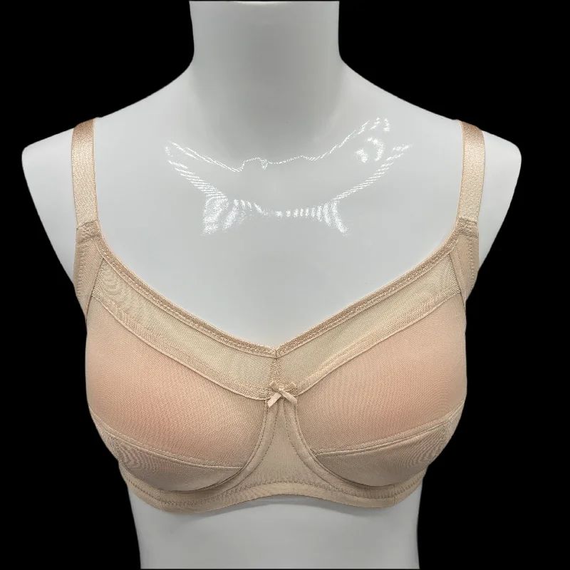 Losha Plus Quattro Support Full-Coverage Wired Bra With Side Shaping Panels-TOASTED ALMOND