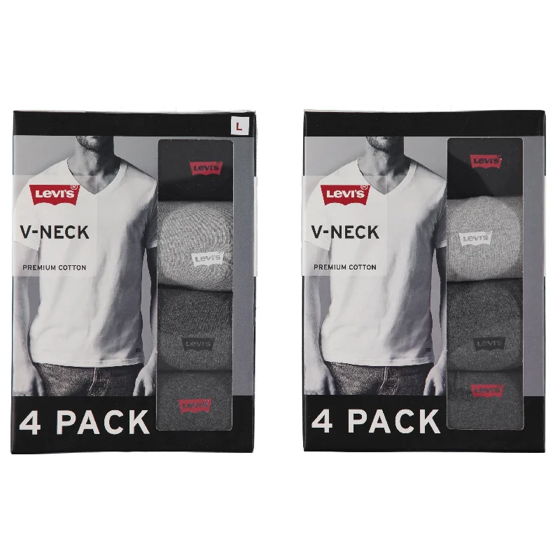 Levi's Men's 4-Pack Colored Cotton V-Neck Undershirts, Assorted Sizes