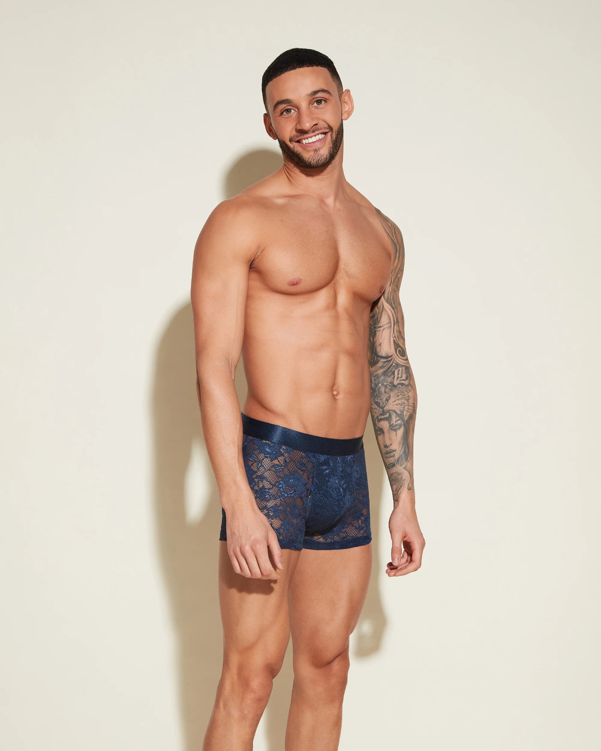 Never Say Never Form Classic Trunk In Navy Blue - Cosabella