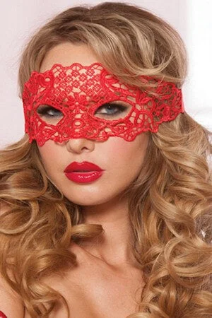 Red Galloon Lace Eye Mask