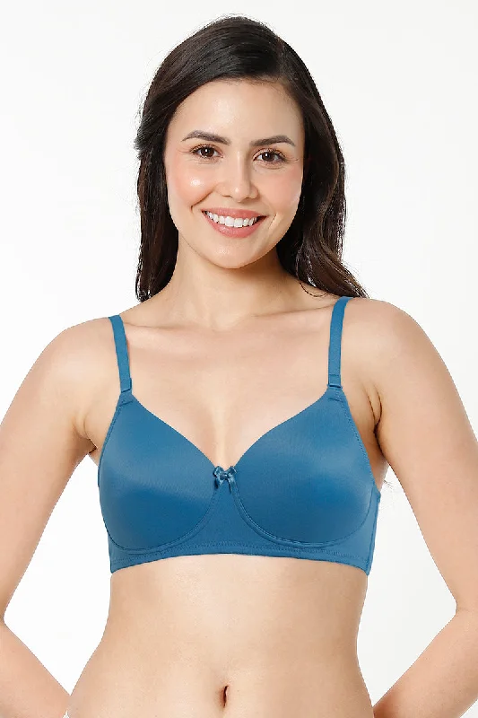 Smooth Charm Padded Non-Wired T-Shirt Bra - Blue Sapphire