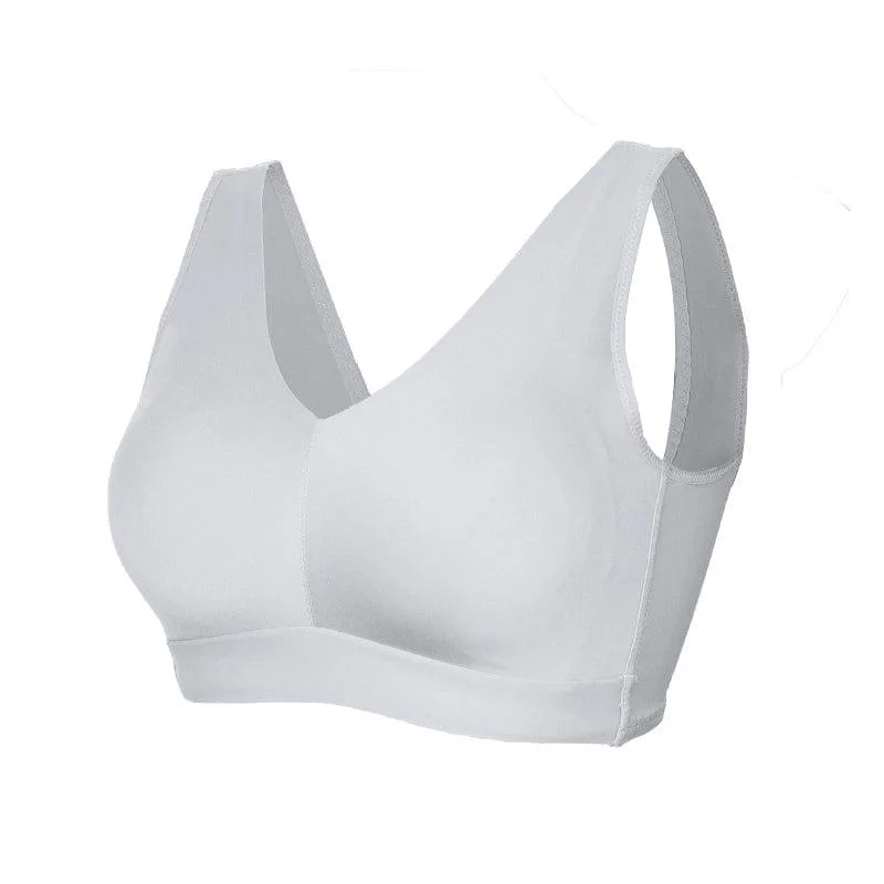 "Feel like not wearing one" Wireless Sports Push Up Bra - Gray