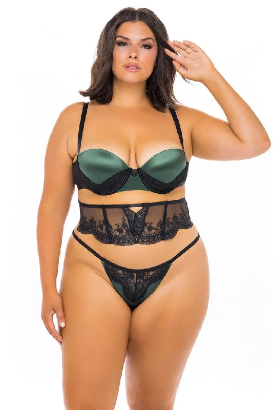 Curvy Paulette Lace 3 Piece Bra Set