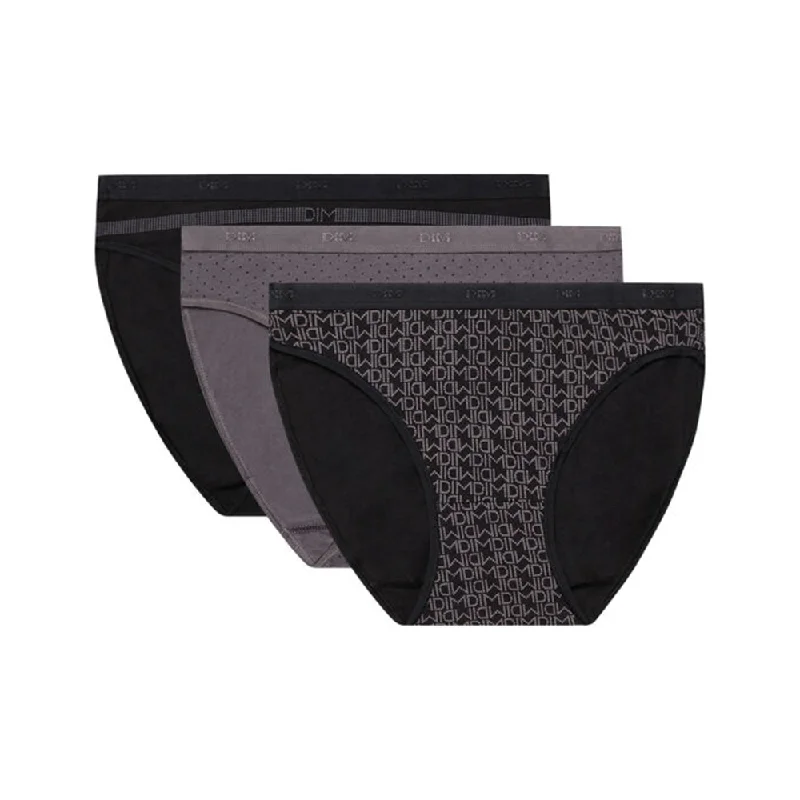 Dim Les Pockets Pack Of 3 Briefs Knickers In Black