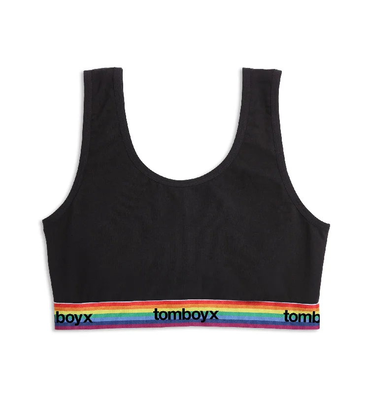 Essentials Soft Bra - Black Rainbow Logo