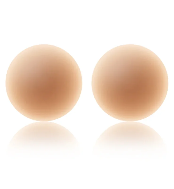 NOOD No-Show Grippies Non-Adhesive Reusable Nipple Covers (3 inch) - Soft Tan / No. 5