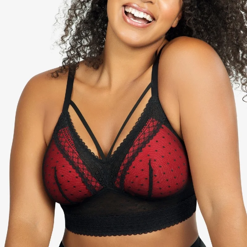 Mia Dot Wire-Free Mesh Bralette- P6011