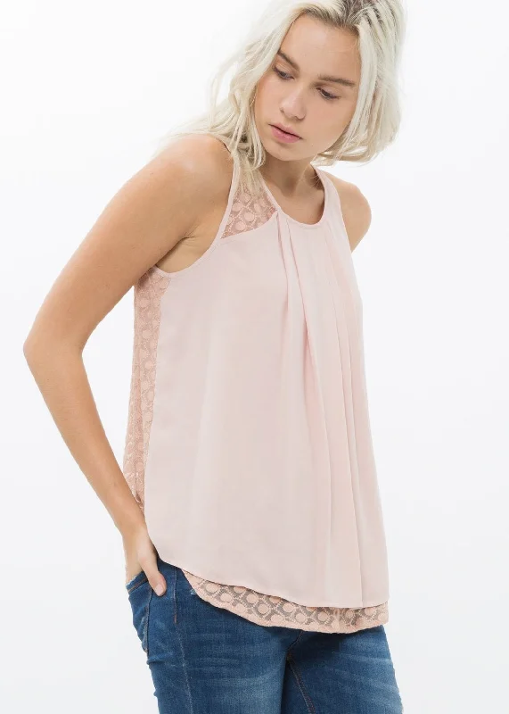 Women's Sleeveless Crewneck Layered Top